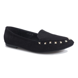 Zapatos sin cordones negros con tachuelas Hawen 1