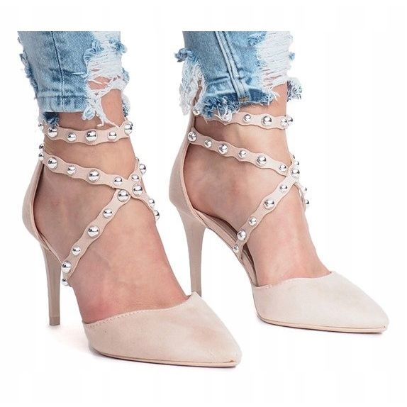 Sandalia tacón beige B-50 1 Sandalia tacón beige B-50 1