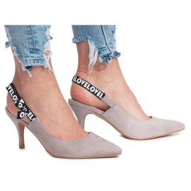 Sandalias de tacón grises de Love Paris 3