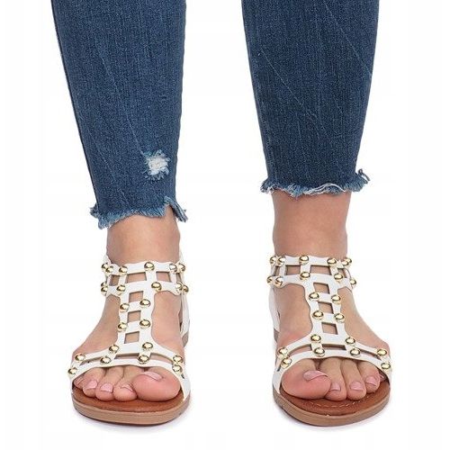 Sandalias planas blancas de verano blanco 1 Sandalias planas blancas de verano blanco 1