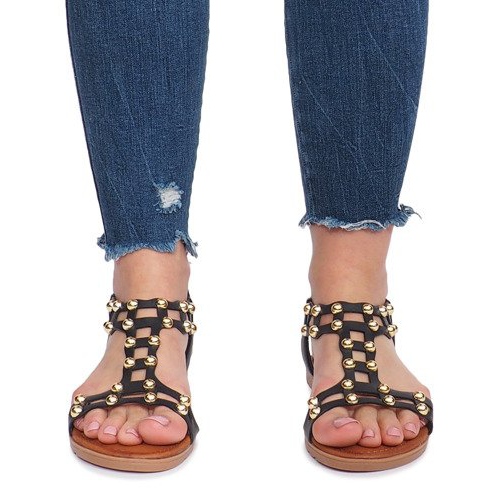 Sandalias planas negras de verano negro 1 Sandalias planas negras de verano negro 1