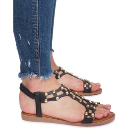 Sandalias planas negras de verano negro 3