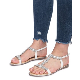 Sandalias planas blancas con diamantes Indulge blanco 6
