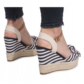 Sandalias marineras de cuña con alpargatas Blue Sea azul 4