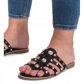 Zapatillas negras con tachuelas Rabelle negro 2