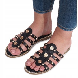Zapatillas negras con tachuelas Rabelle negro 3