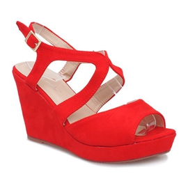 Sandalias de cuña rojas Mosso rojo 1 Sandalias de cuña rojas Mosso rojo 1