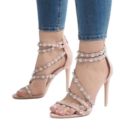 Tacones descubiertos LE042P rosa multicolor rosado 1