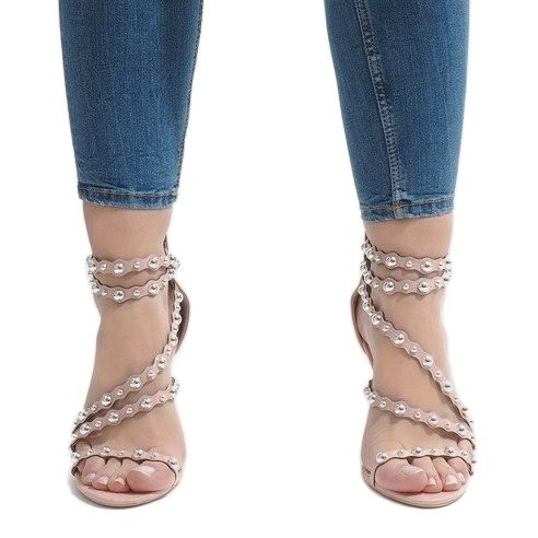 Tacones descubiertos LE042P rosa multicolor rosado 2