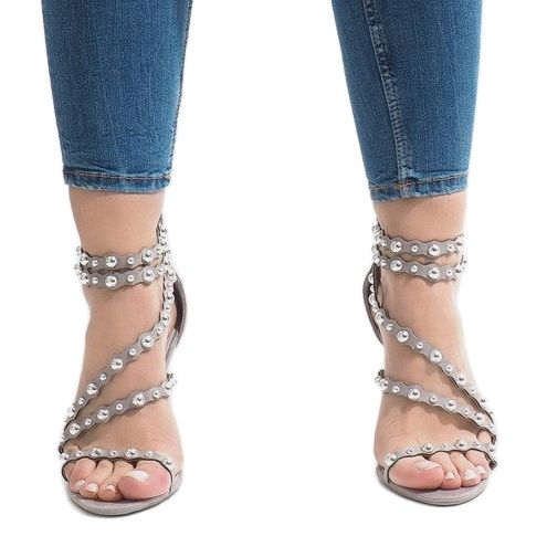 Tacones abiertos grises LE042P 2 Tacones abiertos grises LE042P 2