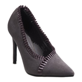 Tacones altos clásicos grises C72P 1