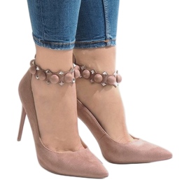 Sandalia tacones rosa LE033P rosado 2