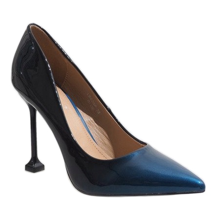 Tacones LE030P lacados azul marino 1