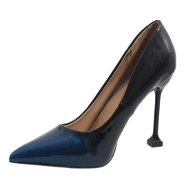Tacones LE030P lacados azul marino 3