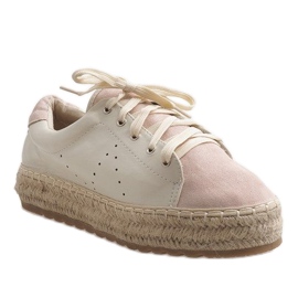Alpargatas rosas LX-07 con cordones rosado 1