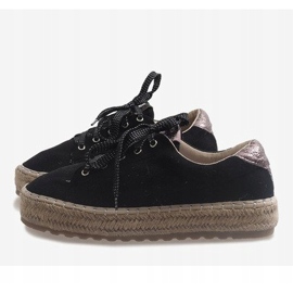 Alpargatas negras con cordones BB01P negro 2