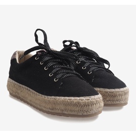 Alpargatas negras con cordones BB01P negro 3
