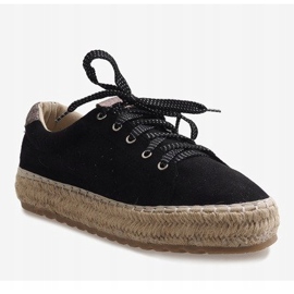 Alpargatas negras con cordones BB01P negro 4