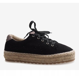Alpargatas negras con cordones BB01P negro 5