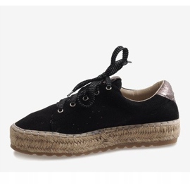 Alpargatas negras con cordones BB01P negro 6