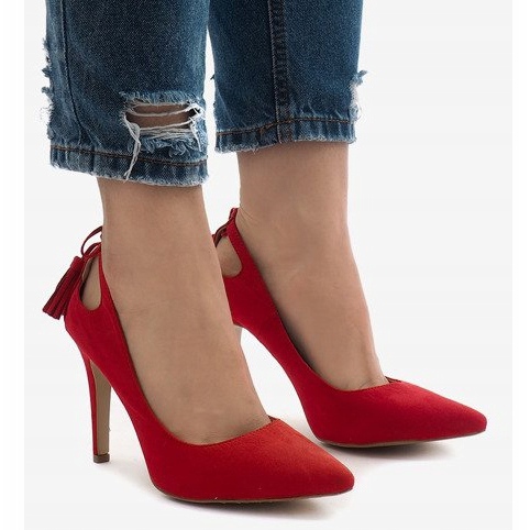 Tacones D-10 ante rojo 1 Tacones D-10 ante rojo 1