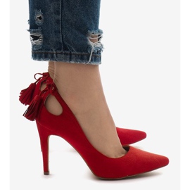 Tacones D-10 ante rojo 3