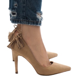 Tacones D-10 ante camel marrón 2