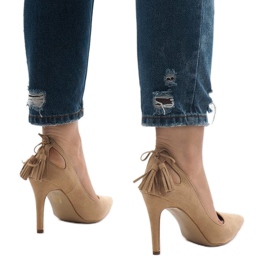 Tacones D-10 ante camel marrón 3