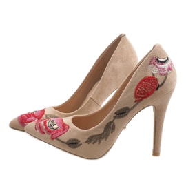 Tacones de ante beige 9053-14 2