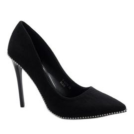 Stilettos de Ante Negro P-6378 1 Stilettos de Ante Negro P-6378 1