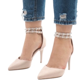 Sandalia tacones beige B-51 1