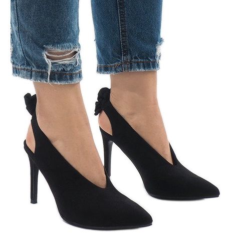 Tacones LB-330 de ante negro 2