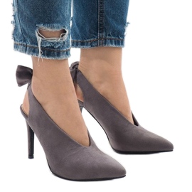 Tacones LB-330 de ante gris 2