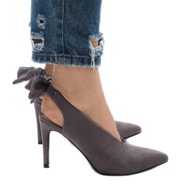 Tacones LB-330 de ante gris 3