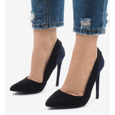 Tacones negros de ante clásico 95299-35 1