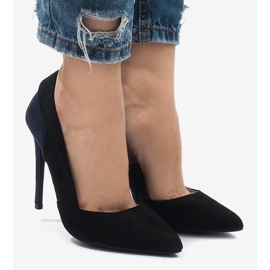 Tacones negros de ante clásico 95299-35 3