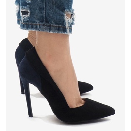 Tacones negros de ante clásico 95299-35 4