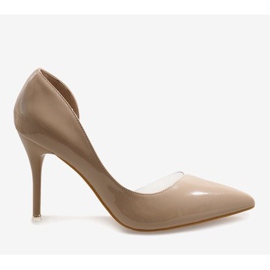 Tacones asimétricos barnizados beige GH11541 5