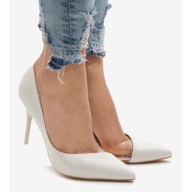 Tacones asimétricos barnizados blancos GH11541 3