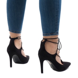 Zapatos negros con tacón 4524-1 3