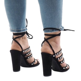 Sandalias negras en el poste B-65 negro 2
