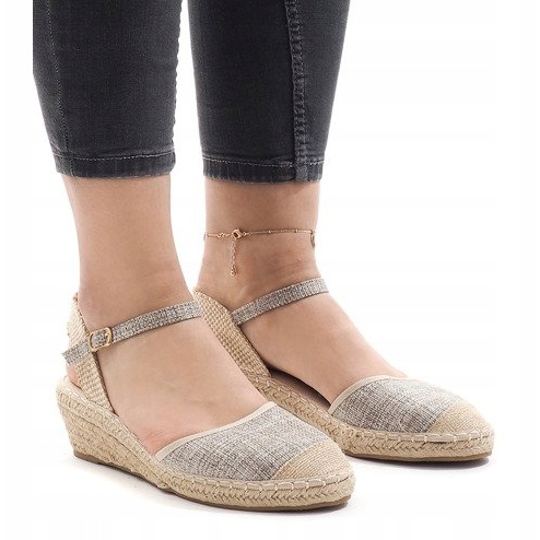 Sandalias cuña alpargatas grises LLI-3M88-7 1