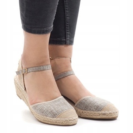 Sandalias cuña alpargatas grises LLI-3M88-7 2
