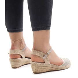 Sandalias cuña alpargatas grises LLI-3M88-7 3