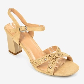 Sandalias de tacón beige 62225 2