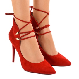 Bombas rojas en un pasador atado 6251-P rojo 1 Bombas rojas en un pasador atado 6251-P rojo 1