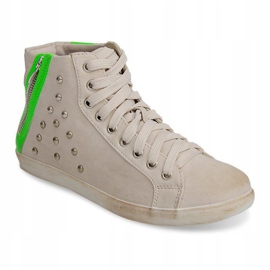 Deportivas Altas Con Tachuelas F16 Beige 3