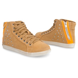 Deportivas Altas Con Tachuelas 6573 Camel marrón multicolor 2