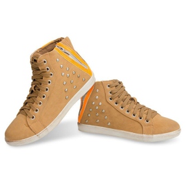 Deportivas Altas Con Tachuelas 6573 Camel marrón multicolor 3