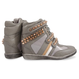 Zapatillas Boots On Wedge F1001 Gris verde 1 Zapatillas Boots On Wedge F1001 Gris verde 1